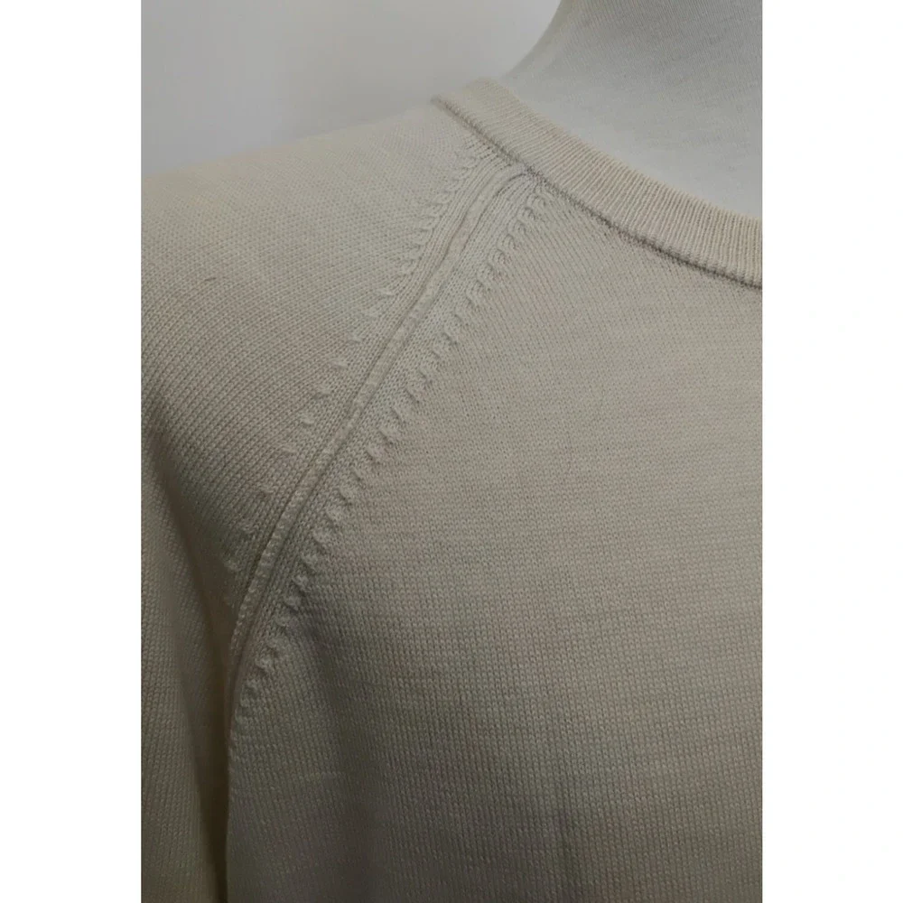 Banana Republic 100% Merino Wool Sweater Men's L Cream Crew Neck NWT #J5084